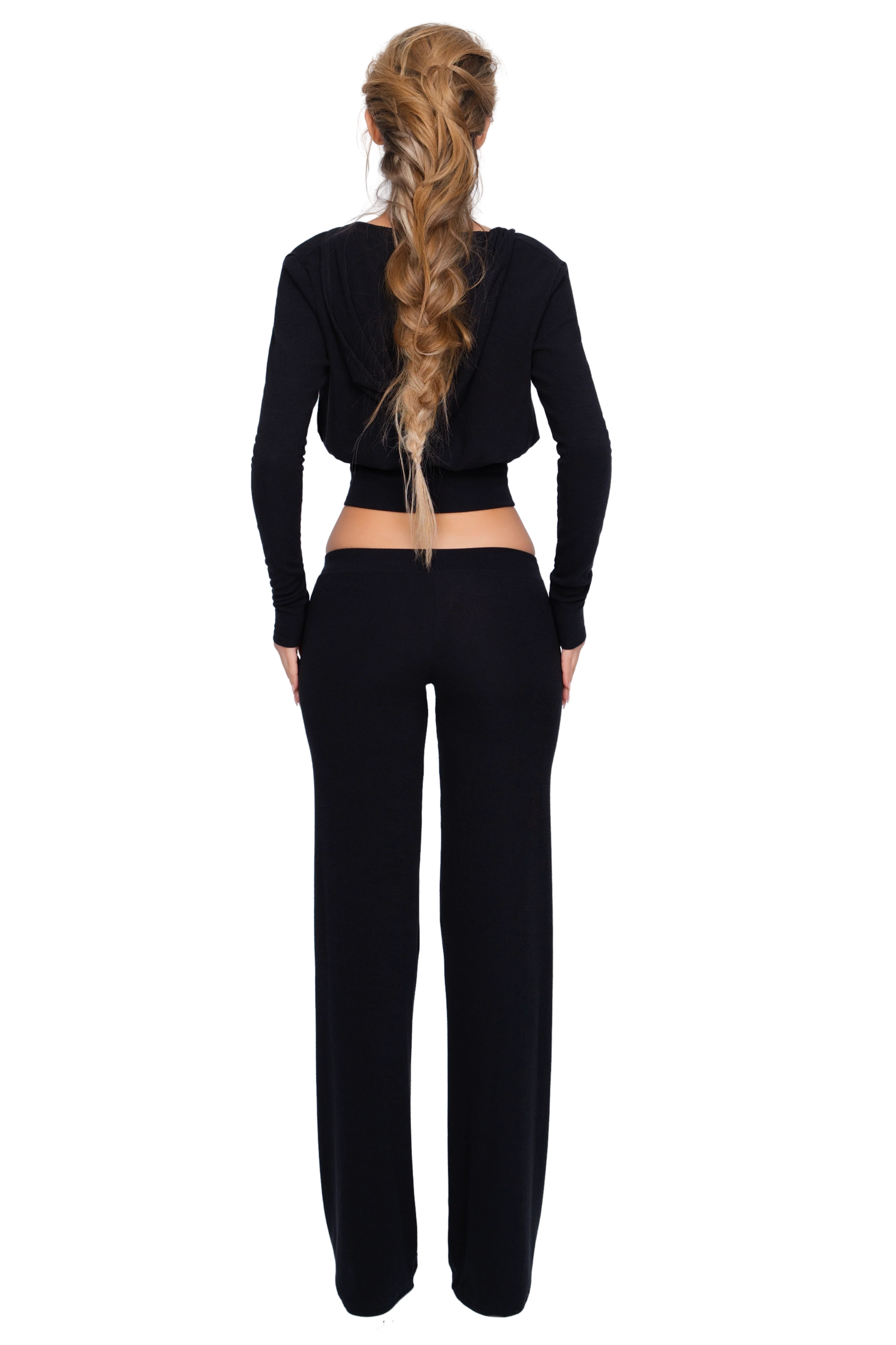 Pordena Ribbed Zip Hoodie - Obsidian Rib - Image 3